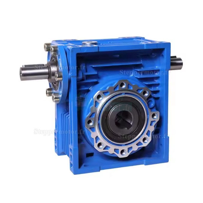 R&eacute;ducteurs &agrave; vis sans fin Nema 23 S&eacute;rie NRV-VS63 rapport 20:1 0,3-2,8KW 118-160 Nm avec double arbre d'entr&eacute;e